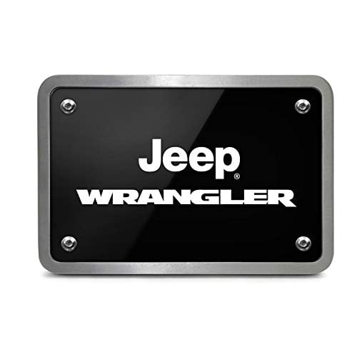 Jeep Rubicon Black Metal Plate 2 inch Tow Hitch Cover 